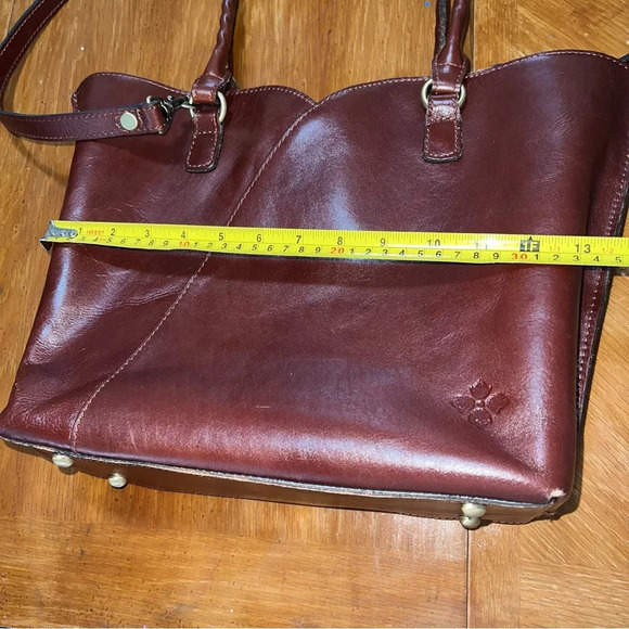 Patricia Nash Cognac Brown Leather Tote With Crossbody Strap Coastal Grandma - Picture 12 of 15